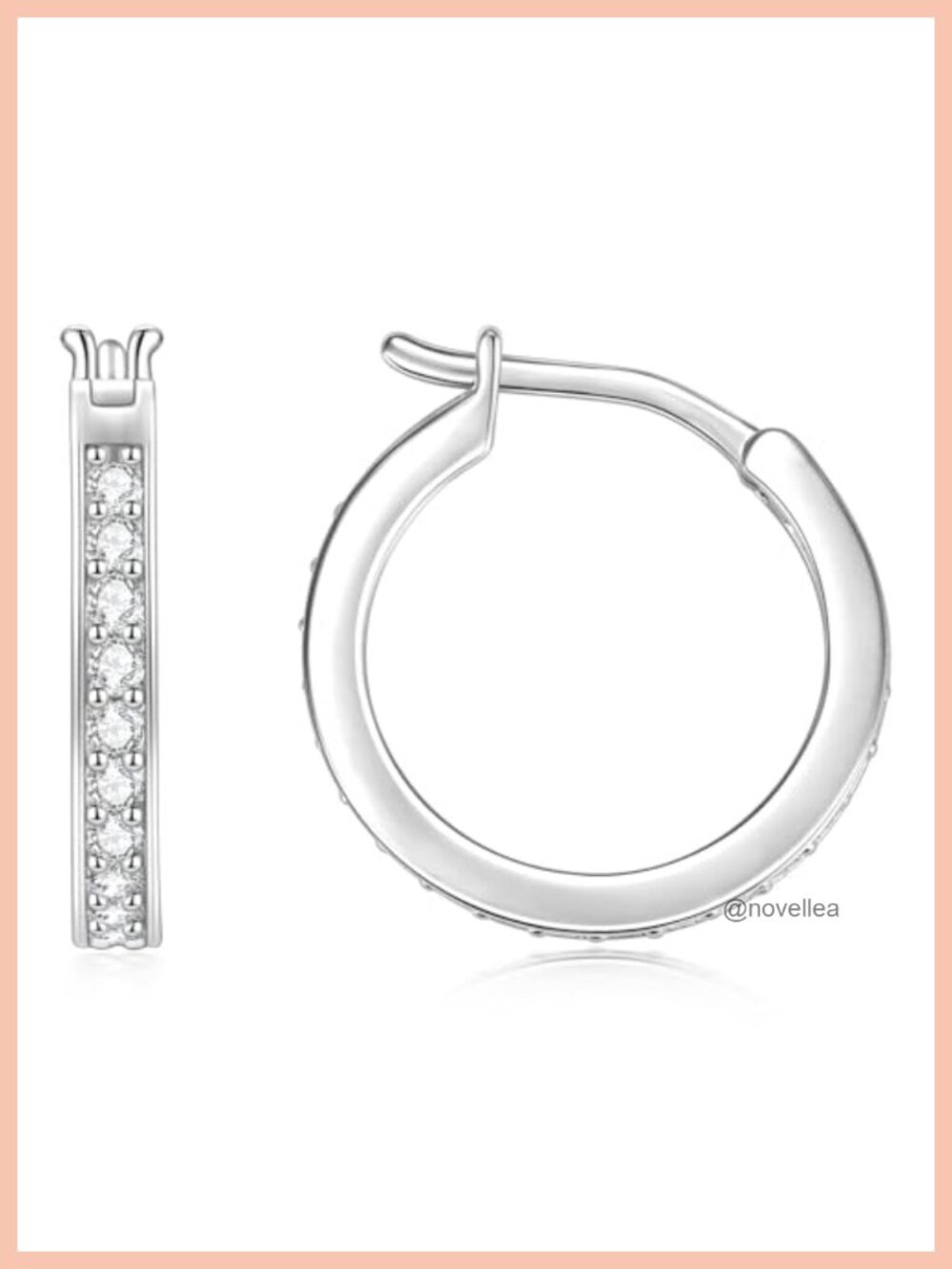 Moissanite Round Hoop Earrings 14K White Gold Plated Women's Jewelry